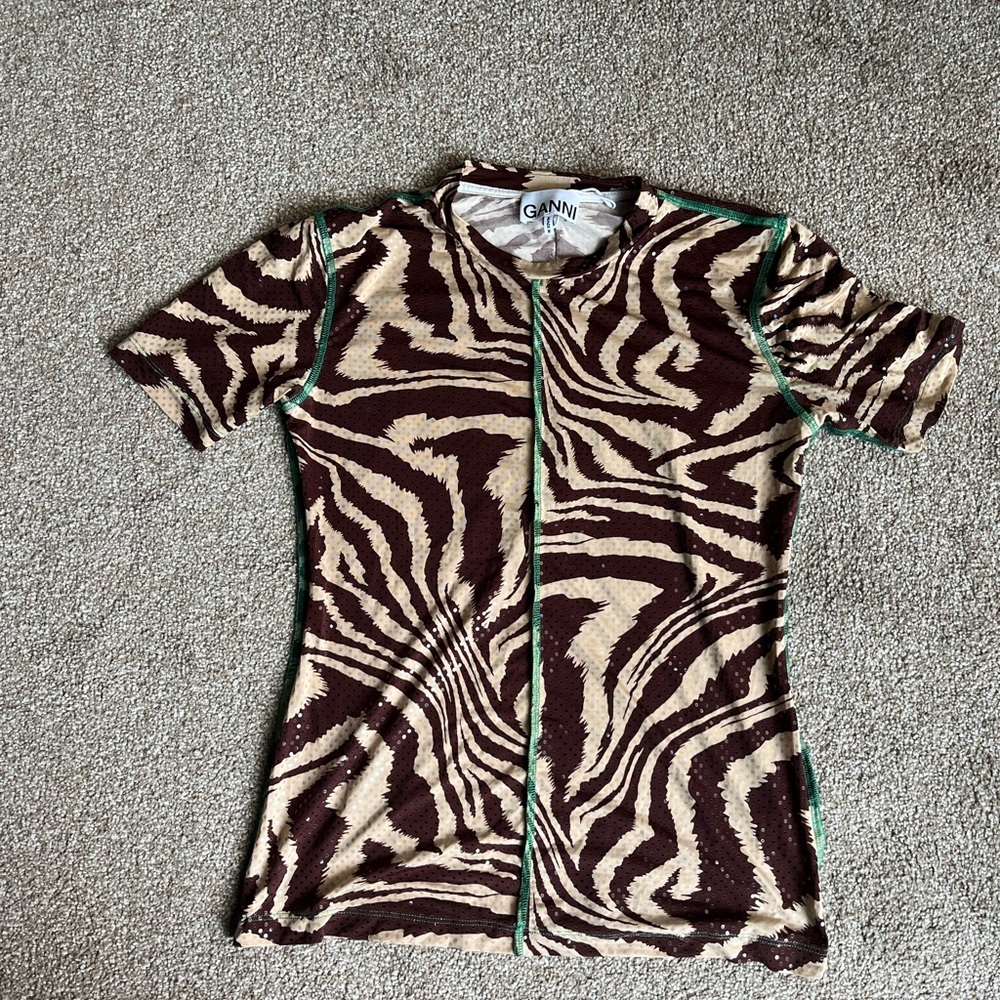 Ganni Zebra Bw Style Top